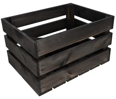 Productafbeelding van Creative Deco Houten Decoratieve Krat Zwart, 40 x 30 x 23 cm