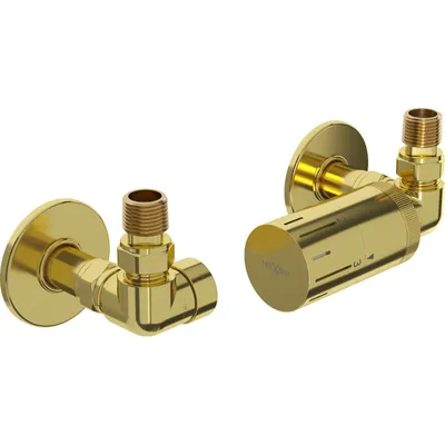 Zdjęcie produktu dla Mexen G05 zestaw termostatyczny osiowy z maskownicą R, złoty - W903-958-904-50