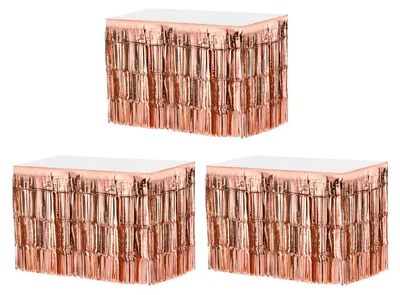 Produktbild von Tischdekorationen, 75 x 275 cm - 3 Stück - Mit Lametta und Folienfransen - Festliche Dekoration - Für Hochzeiten/Geburtstagsfeiern - Einfach anzubringen