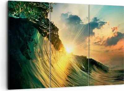 Produktbild von Bild auf Leinwand - Leinwandbild - Meer Welle Wasser - 105x70cm - Wand Bild - Wanddeko - Wandbilder - Leinwanddruck - Bilder - Kunstdruck - Wanddekoration - Leinwand bilder - Wandkunst - CE105x70-3943
