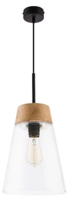 Obrázok produktu pre Závesná lampa DOMINO čierno-hnedá 1xE27x40W sklo rozmery: 80x23x23 cm IP20 Jupiter