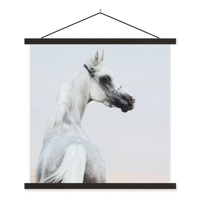 Produktbild von MuchoWow® Textilposter Pferd - Sand - Pastell 40x40 cm mit schwarzem Rahmen - Fotos