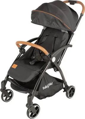 Produktbild von BabyTrold Skagen Schwarz Kinderwagen, leicht, verstellbar, Frontbügel