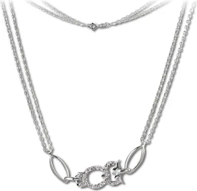 Imagen del producto de Collar de plata de ley 925 para mujer, diseño de búho con circonitas, 44 cm, modelo SDK424W