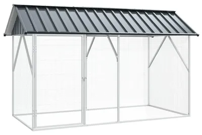 Image de vidaXL Cage à oiseaux anthracite 227 x 112 x 141 cm Acier galvanisé