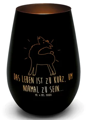 Produktbild von Mr. & Mrs. Panda Laterne Lama Stolz - Schwarz - Geschenk, Teelichthalter, Glas, Lamas, Outdoor Windlicht, Freundin, Family, Familie, Kerzenhalter