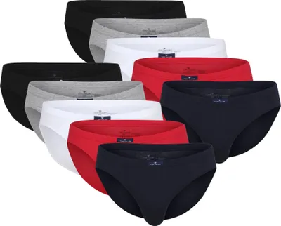 Produktbild von TOM TAILOR Herren Slip, 10er Pack - Mini Slip, Basic, einfarbig Blau/Weiß/Rot XL