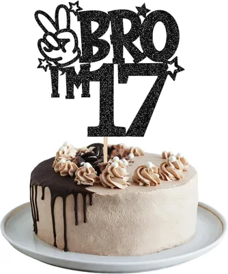 Produktbild von Kuchenverzierungen zum 17. Geburtstag – "Ich bin 17" Kuchenaufsatz – Glitzer – Geburtstag – Für Jungen