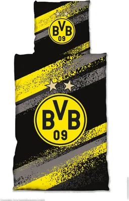 Produktbild von BVB-Bettwäsche Graffiti Streifen 135x200+80x80cm