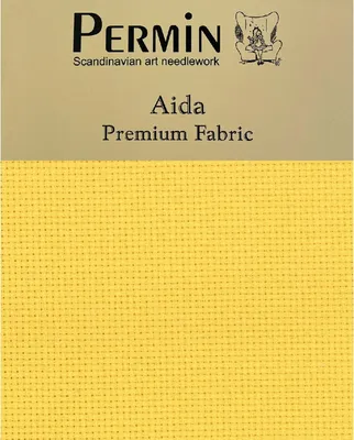 Obrázok produktu pre Permin Precut 16 ct. Aida 355 farba 240 Riviera Gold, vyšívacia látka na krížikový steh 43x50 cm