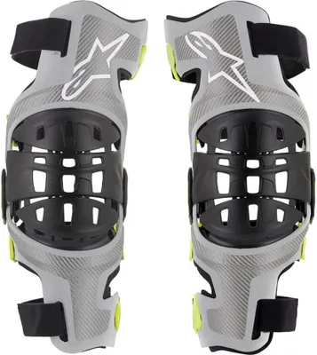 Image de Genouillères BIONIC-7, ALPINESTARS (argent/jaune fluo, paire, taille L)