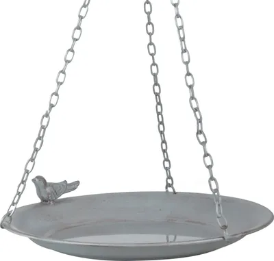Produktbild von Esschert Design Grey Metal Vogeltränke hängend; FB403; 30,4x30,4x5,8 cm