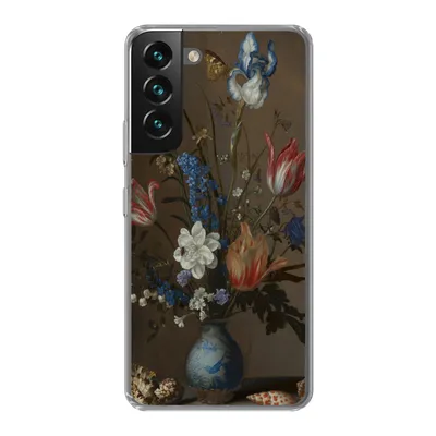 Produktbild von MuchoWow® Handyhülle Schutzhülle Hülle für Samsung Galaxy S22 Blumen in einer Wan-Li-Vase und Muscheln - Gemälde von Balthasar van der Ast Silikon Softcase Handy Hülle - Mobiltelefonhülle