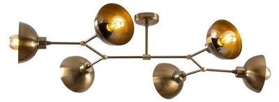 Image de Plafonnier Luminaire en métal finition vintage 102 x 52 x 25 cm 6 lumières E27 40 W IP20