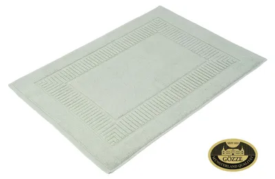 Produktbild von GÖZZE BIO Frottier Badteppich flauschiger voluminöser saugstarker Badvorleger aus Baumwolle Mint Grün 60 x 100 cm