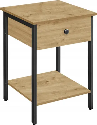Zdjęcie produktu dla Stolik Szafka Nocna Industrialna Loft Do Sypialni Pokoju Dąb Artisan