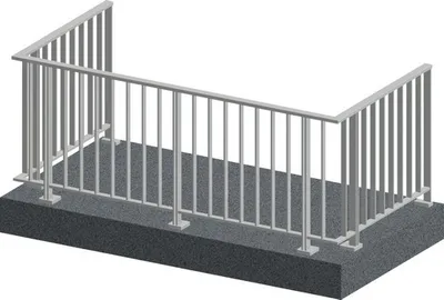 Produktbild von Pertura Geländerset Triton U-Form Aluminium taupe Bodenmontage 6 m