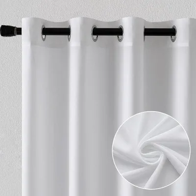 Immagine prodotto di Tende trasparenti per le finestre della camera da letto - design moderno - 2 pannelli - 140 x 245 cm - bianco