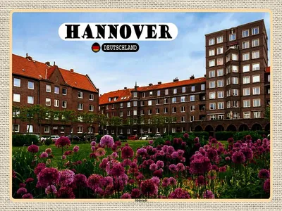 Immagine prodotto di vianmo Insegna in legno 30x40 cm Hannover Südstadt Gebäude Natur