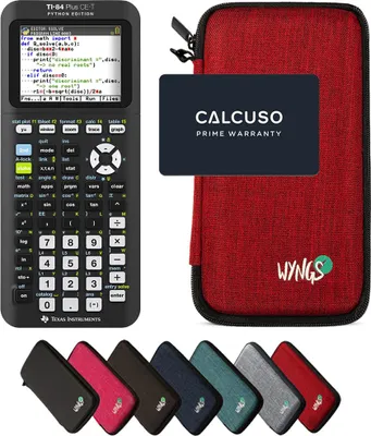 Produktbild von TI-84 Plus CE-T Python Edition inkl. WYNGS Schutztasche Rot - Grafikrechner - Basic Set