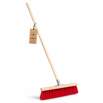 Obrázek produktu pro Uliční smeták 30 cm s násadou 130 cm – venkovní smeták na dvůr, chodník a zahradu