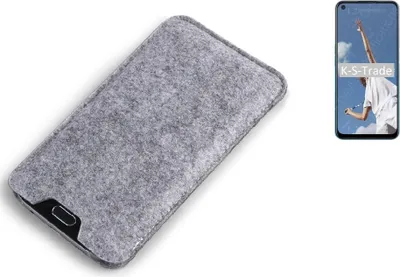 Produktbild von K-S-Trade Filz Handyhülle kompatibel mit Oppo A52 Schutzhülle Filztasche Filz Tasche Case Sleeve Handy Hülle Filzhülle grau