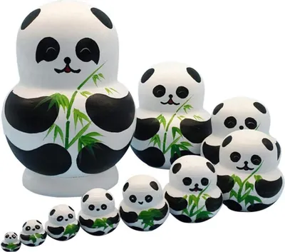 Productafbeelding van Authentieke russische houten matrjoschka-poppen - Speelgoed hoofddecoratie ornament genachteling