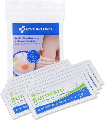Immagine prodotto di Gel First Aid Only per ustioni e punture di insetti 8 x 3,5 g | Gel rinfrescante per ustioni, scottature solari e punture di insetti | Formato compatt