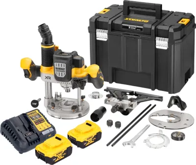 Zdjęcie produktu dla Frezarka akumulatorowa DeWalt DCW 620 P2T 18 V 12 mm bezszczotkowa + 2x akumulator 5,0 Ah + ładowarka + TSTAK