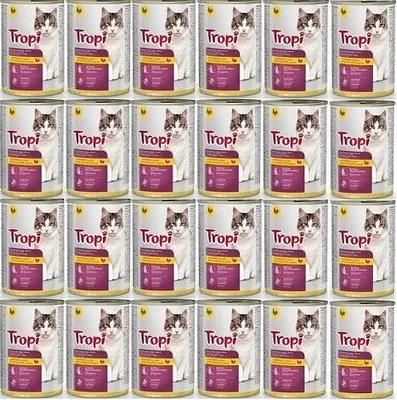 Zdjęcie produktu dla Karma mokra dla kota TROPI z drobiem 24 szt x 415 g drób kot