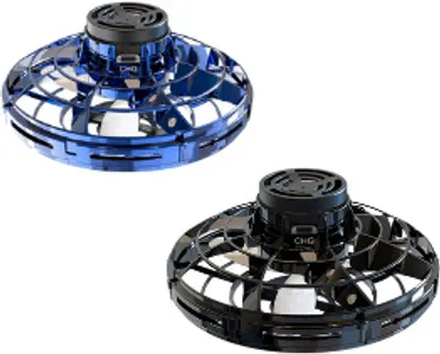 Image de lot de 2 jouets volants OVNI Mini-drones Hélicoptère Capteur infrarouge Voiture avec 360° de rotation, jouet drone àmanuelle - Rouge+ Noir