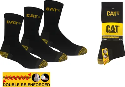 Produktbild von CAT Caterpillar 12 Paar Premium Arbeitssocken in 39-42 in Schwarz