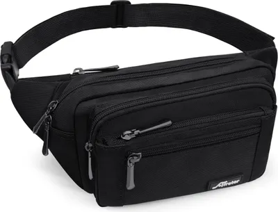 Produktbild von Modische Hüfttasche für Damen und Herren mit Regenhülle - Große Nylon Tasche für Sport und Reisen