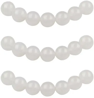 Produktbild von Weiße Achat Perlen 8mm 45 Stück runde Steinketten