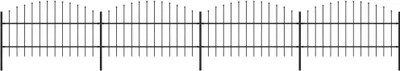 Produktbild von Gartenzaun mit Speerspitze Stahl 714,5 x 100 cm Schwarz