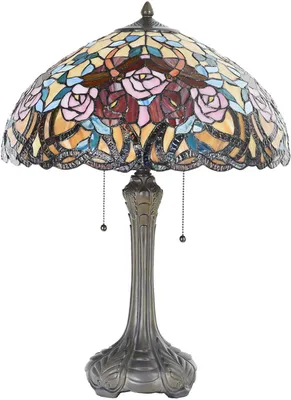 Produktbild von LumiLamp 5LL-5389 Tiffany Tischlampe Rot Blau 46x64 cm