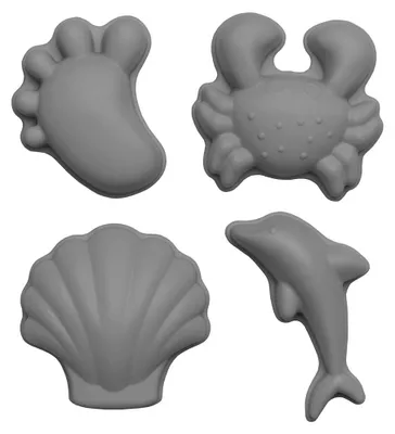 Produktbild von Scrunch Sandformen - Silikon Strandspielzeug Cool Grey
