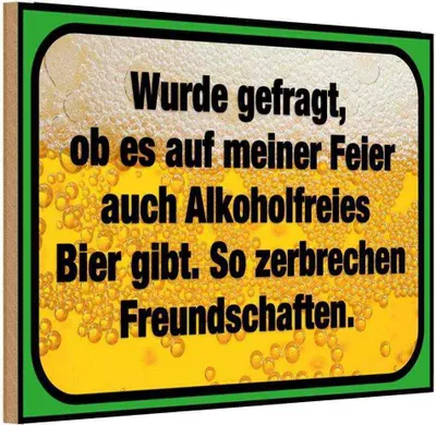 Produktbild von vianmo Holzschild 20x30 cm alkoholfreies Bier zerbricht Essen Trinken