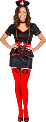 A woman wearing a nurse costume.