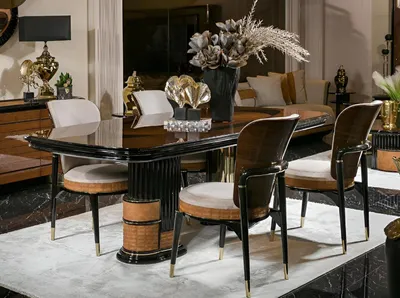Produktbild von s Esszimmer-Set EdlerEsstisch 4x Designer Stühle 5tlg