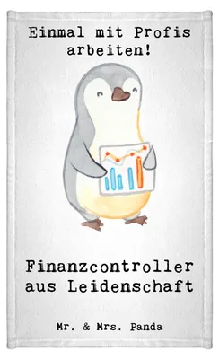 Produktbild von Mr. & Mrs. Panda Handtuch Finanzcontroller Leidenschaft - Weiß - Geschenk, Mini-Handtuch, Klein, gästehandtuch, buntes, Frotteehandtuch