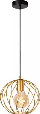 Zdjęcie produktu dla Lampa wisząca metalowa Ø25cm złota DANZA 1xE27 40W Lucide