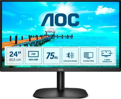 Imagen del producto de AOC B2 24B2XDM, 60,5 cm (23,8"), 1920 x 1080 píxeles, Full HD, LCD, 4 ms, color negro