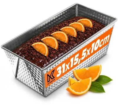 Produktbild von KADAX Rechteckige Brotbackform "Ellos", Kuchenform mit Antihaftschicht, Backform, Silber, 31 cm