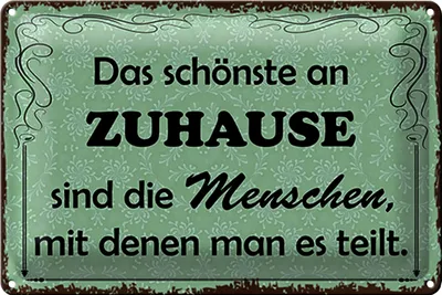 Produktbild von Blechschild Spruch 30x20cm das schönste an Zuhause sind