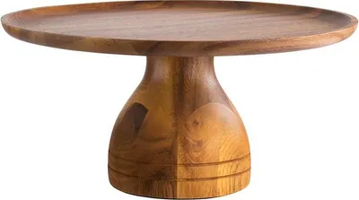 Produktbild von APS 33295 Servier- und Tortenplatte ACACIA, Ø 33 cm, Höhe 16 cm, Akazienholz, möbelschonende Unterseite