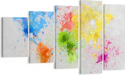 Produktbild von Bild auf Leinwand - Leinwandbild - Karte Welt modern - 100x60cm - Wand Bild - Wanddeko - Wandbilder - Leinwanddruck - Bilder - Kunstdruck - Wanddekoration - Leinwand bilder - Wandkunst - EG100x60-3559