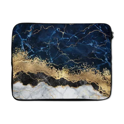 Produktbild von MuchoWow® Laptop Hülle 15 Zoll Marmor - Weiß - Gold - Luxus Laptoptasche - Laptoptasche - Sleeve - Rundum-Schutz