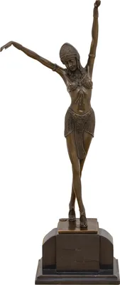 Produktbild von Bronzeskulptur Ägyptische Tänzerin nach Chiparus Antik-Stil 55cm Replik Kopie