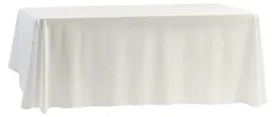Produktbild von Omgoods – Nahtloser, rechteckiger Tischläufer aus Polyester für Feiern (90 x 156 Zoll, Weiß)